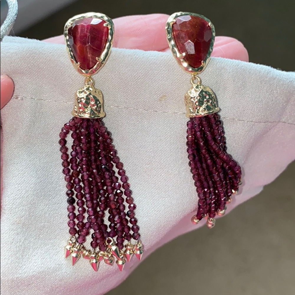 red ks earrings